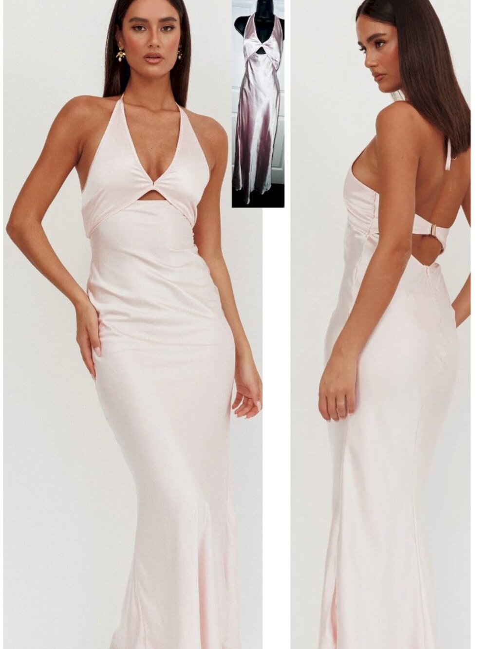 Jassinta Keyhole Bust Maxi Dress Pink Medium NWT